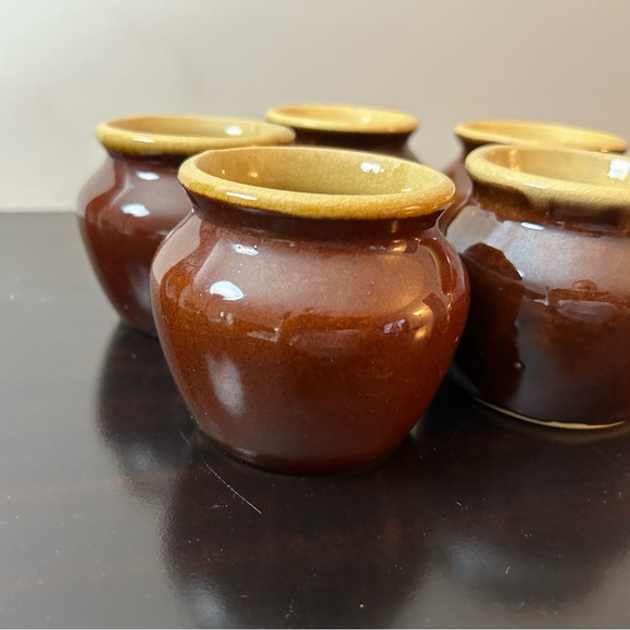 Circa 1930’s Heinz 57 Yellow Ware Brown Glaze Bean Pot Lot of 5 Pieces - Picture 9 of 15